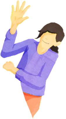 手を振る人のイラスト